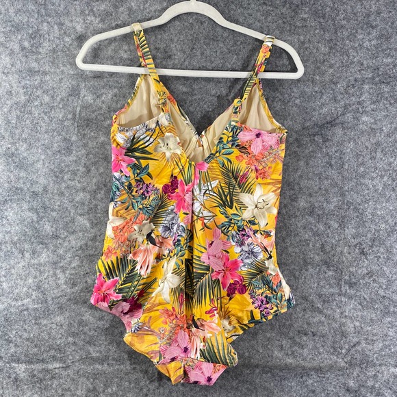 Fantasie One Piece Swimsuit Medium 36DD Yellow Floral Anguilla Underwire NEW - Picture 3 of 10